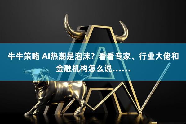 牛牛策略 AI热潮是泡沫？看看专家、行业大佬和金融机构怎么说……