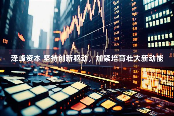 泽峰资本 坚持创新驱动，加紧培育壮大新动能